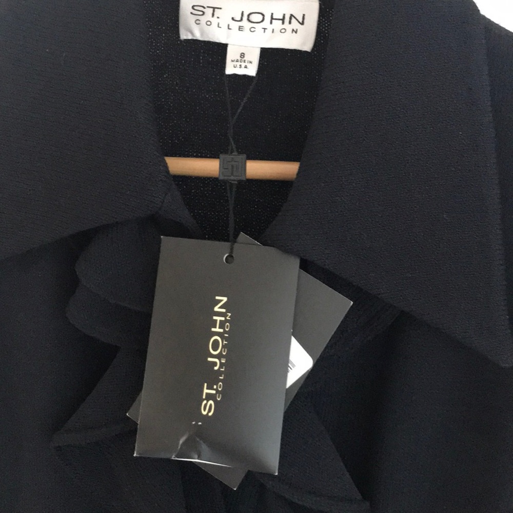 NWT St John Collection Santana knit ruffle jacket - Picture 8 of 8